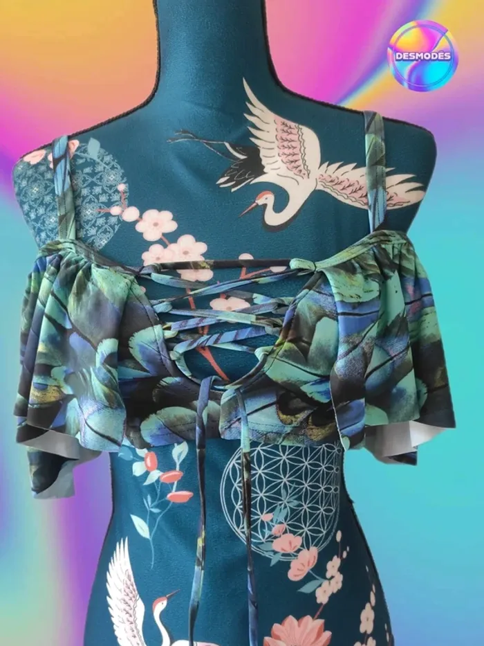 Haut de maillot lacet paon - Drop qui sent bon le soleil