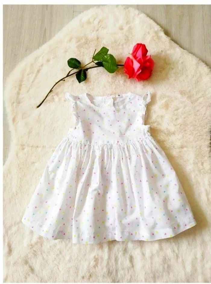 Robe été vintage bébé fille en coton avec petits pois taille 62 cm = 3 mois