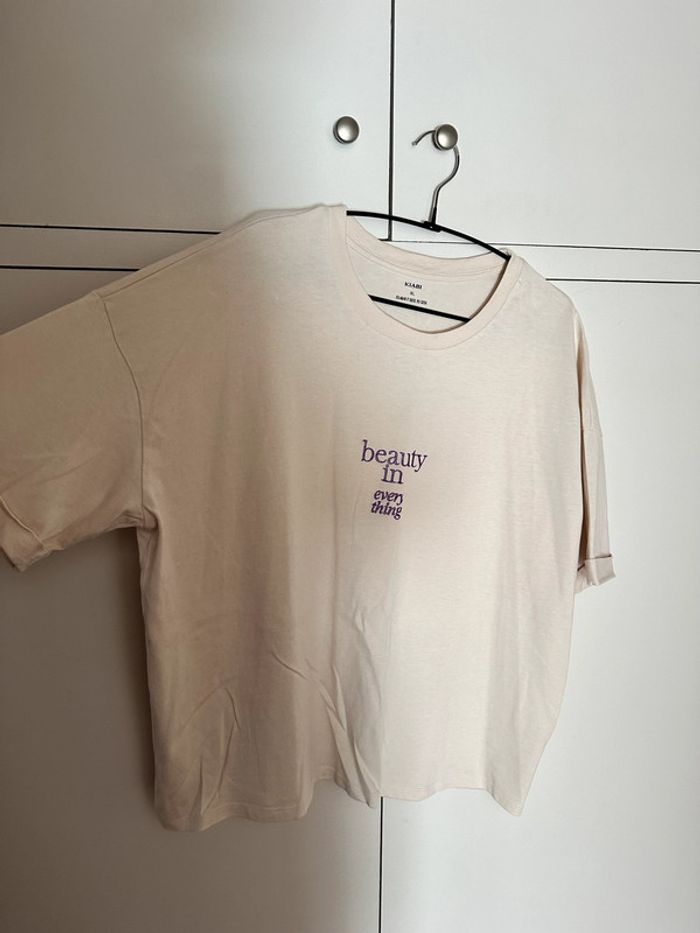 Tee shirt blanc/beige - Beauty in every thing