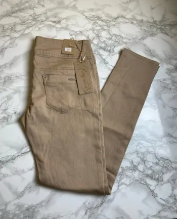 Jean femme beige taille basse – Taille 42 – Neuf