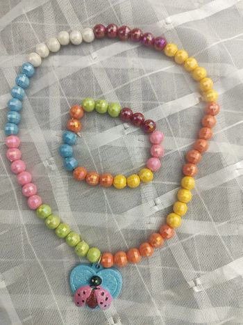 Collier et Bracelet Papillon en Perles Multicolores