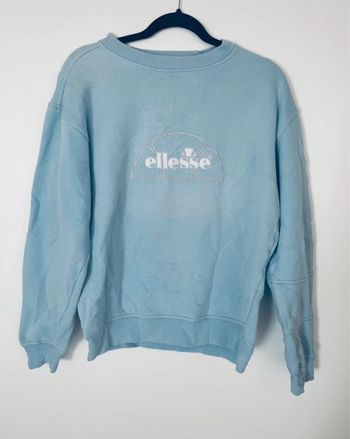 Pull sweat brodé vintage ellesse bleu