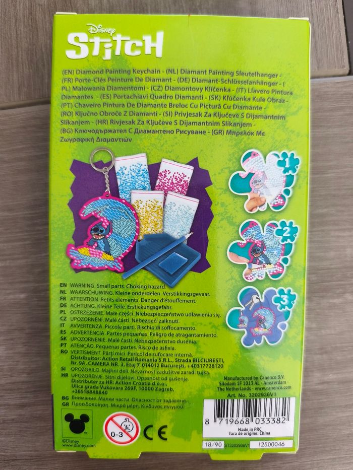 Porte clé painting diamond Stitch - photo numéro 2