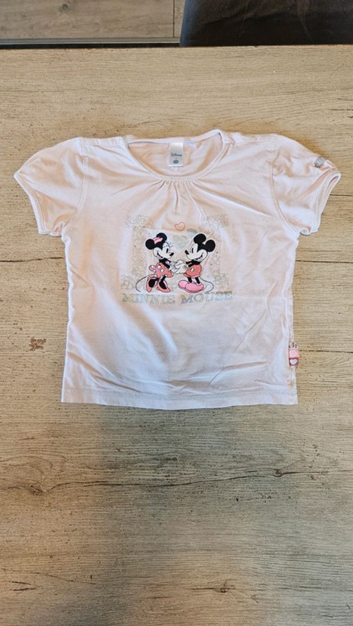 T shirt rose clair à manches courtes, Disney, Minnie & Mickey, 6 ans - photo numéro 3