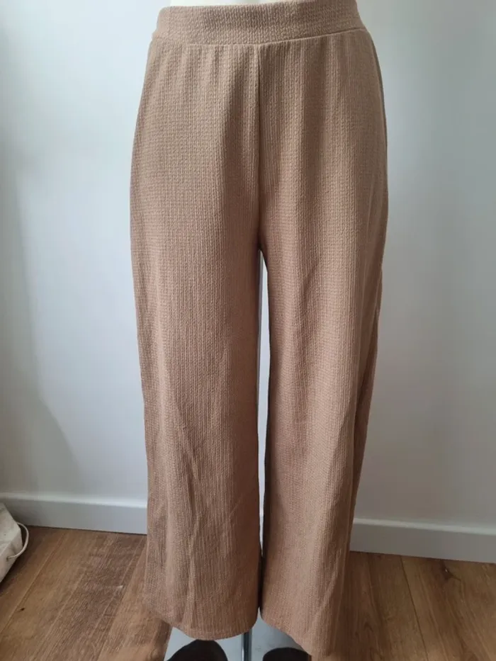 Pantalon fluide marron clair tissé Pull&Bear - photo numéro 3