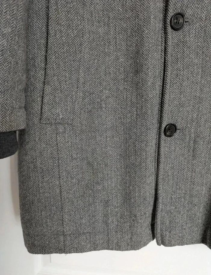 Manteau d'hiver laine à chevrons - Serge Blanco - taille L - photo numéro 4