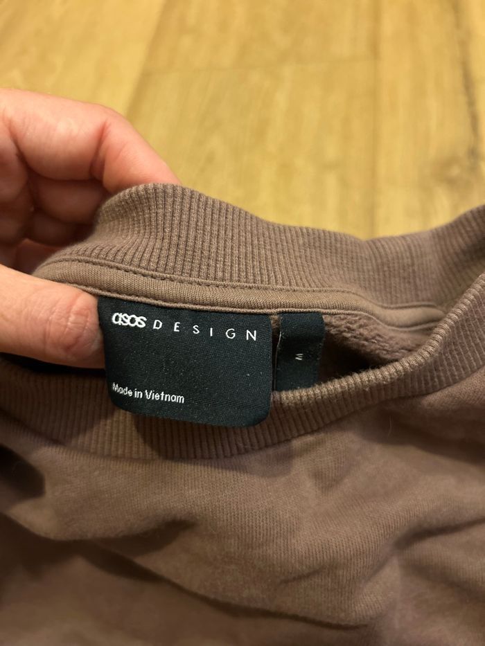 Pull couleur marron /violet ados design taille M - photo numéro 6