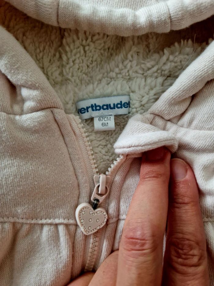 Veste polaire à capuche Vertbaudet 6 mois - photo numéro 4