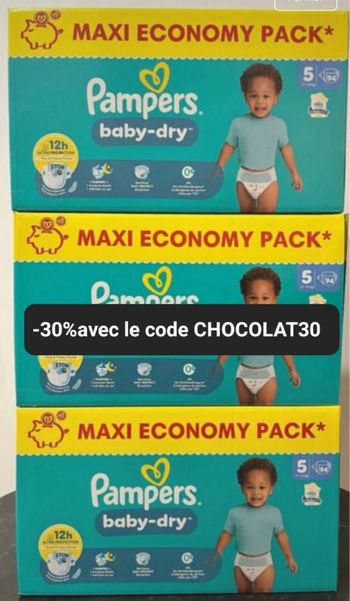 Trois carton de couche pampers taille 5