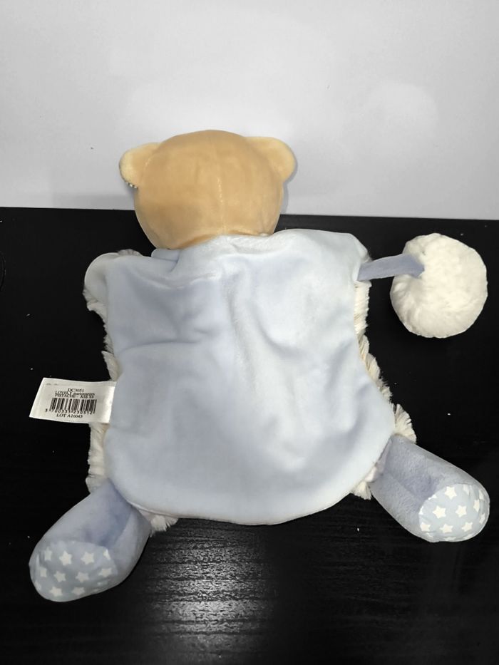 Doudou ours 🐻 marionnette  bleu beige Doudou et compagnie - photo numéro 2