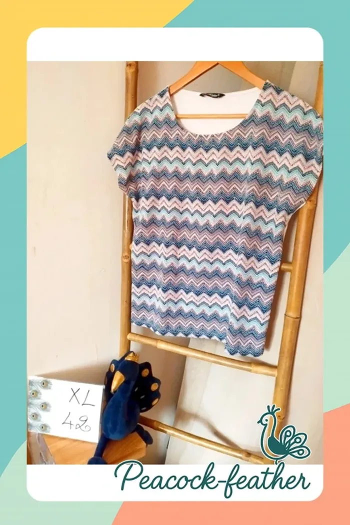 Haut xl blanc bleu