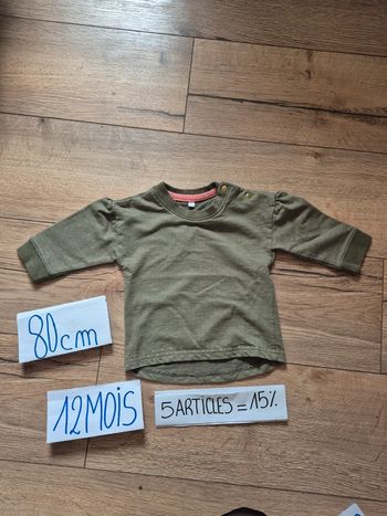 Pull fin vert mi-saison 80 cm Pois dorés & finitions dorées