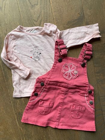 Ensemble robe jean t-shirt tex Kiabi 6 mois parfait état