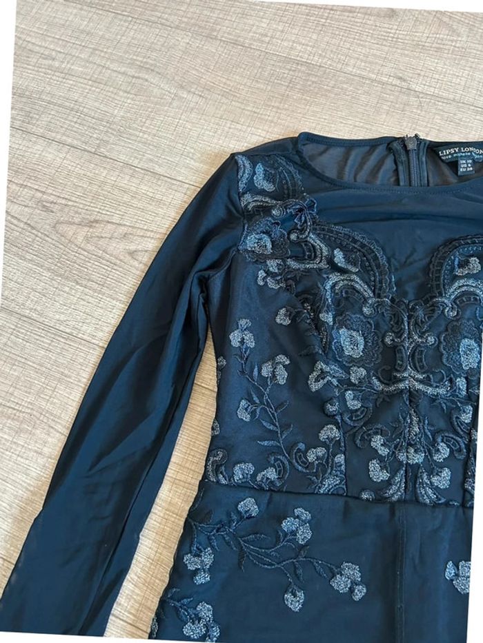 Robe noire et argentée à manches longues Lipsy London taille 38 jamais portée - photo numéro 14
