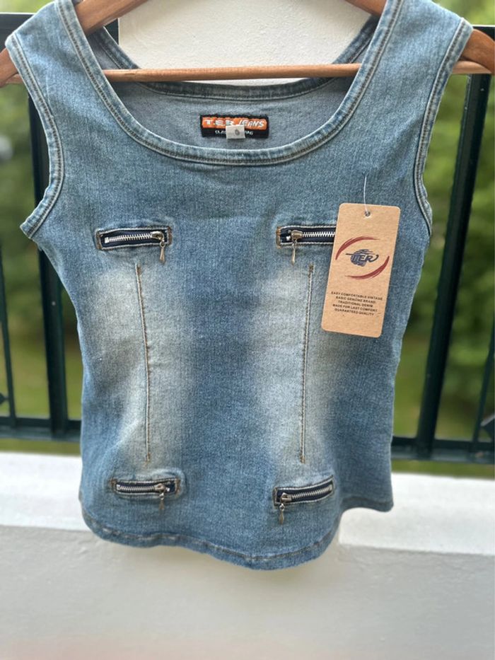 💙 Débardeur effet jean – Neuf, jamais porté ! 💙 - photo numéro 4