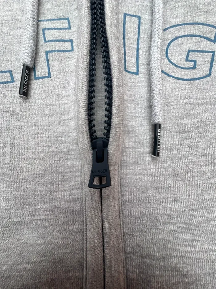 Veste full zip tommy Hilfiger gris taille L - photo numéro 3