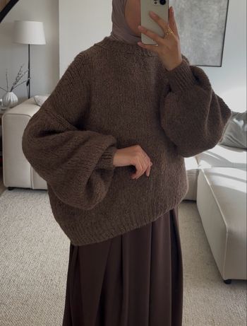 Pull taupe oversize 