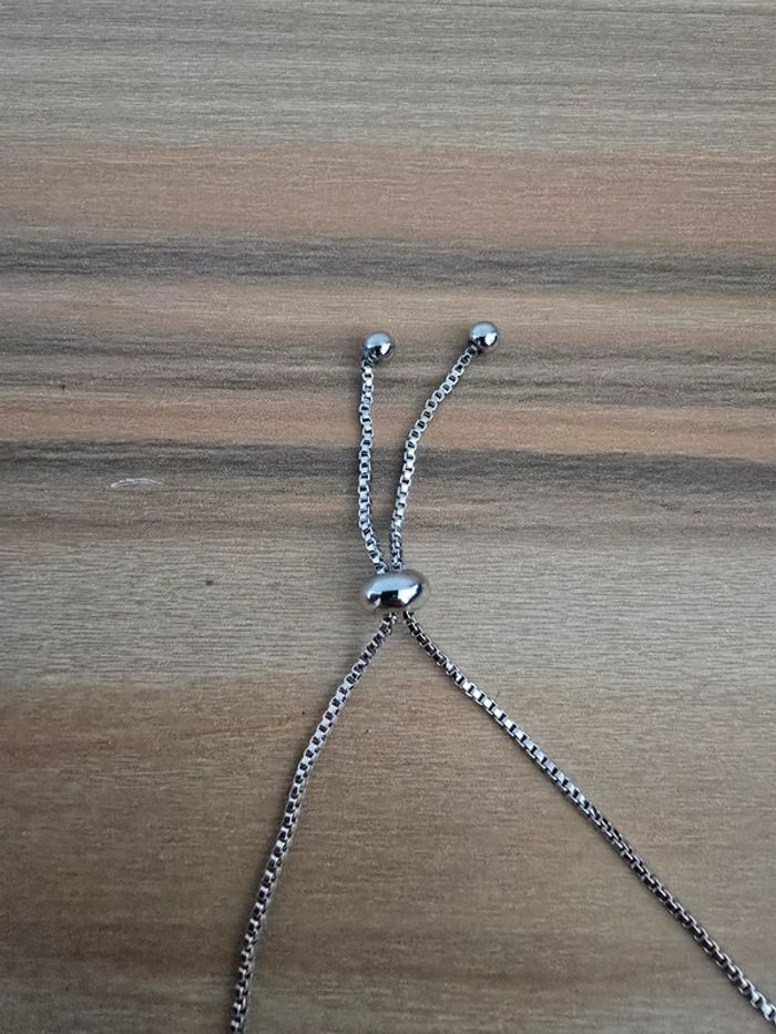 Bracelet demi ouvert argenté - photo numéro 4