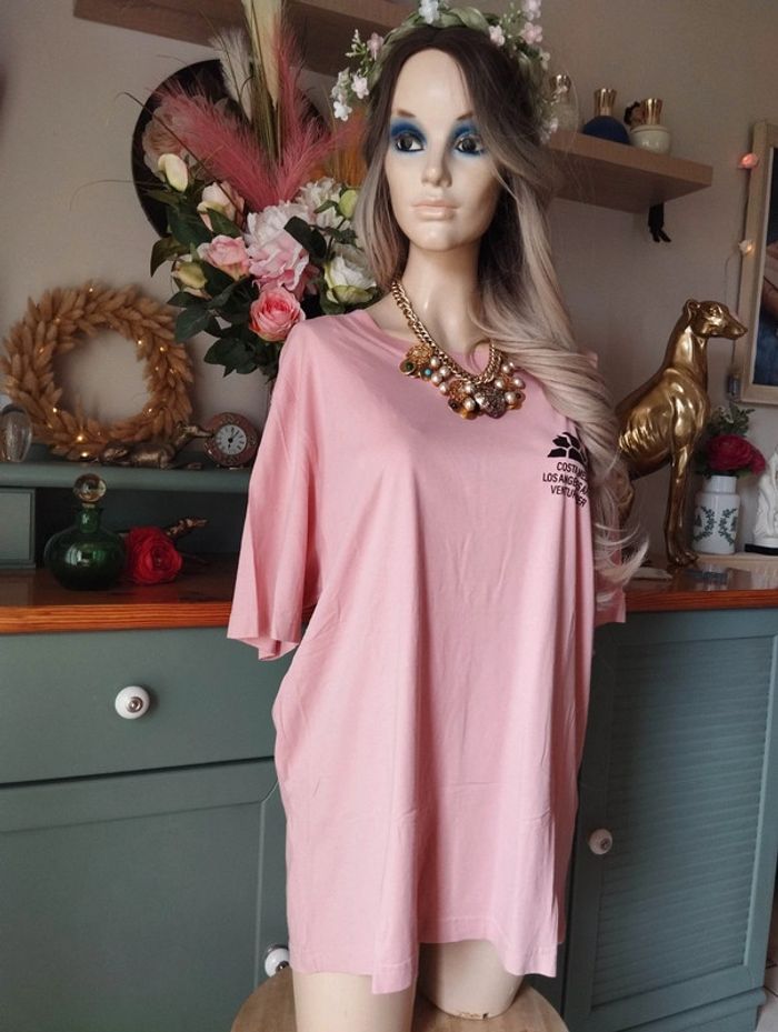 🥥Tee-Shirt Unisexe Rose Pastel H&M Taille XL🥥 - photo numéro 2