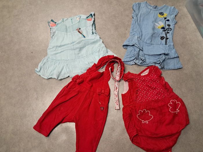 lot fille robe salopette 6 mois catimini