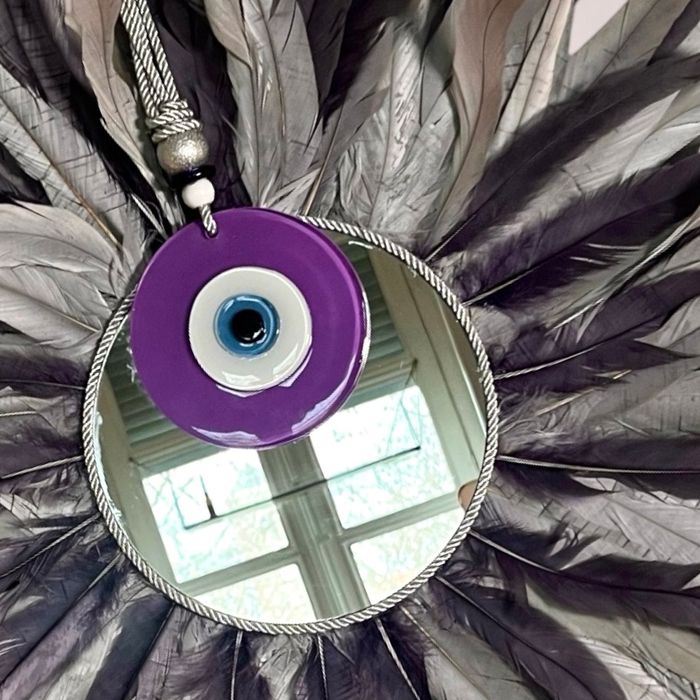 Nazar – Juju-hat bohème, plumes et œil protecteur - photo numéro 4