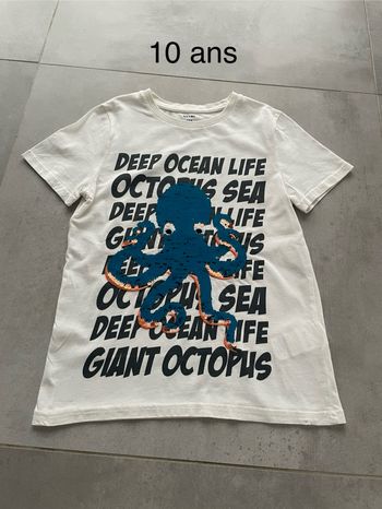 Tee shirt sequins 10 ans kiabi