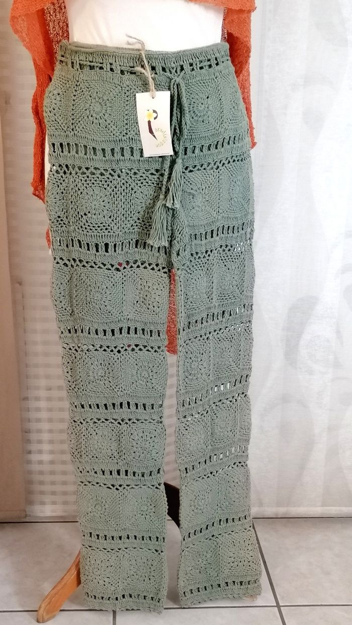 Pantalon crochet été coton taille S M. Neuf - photo numéro 1