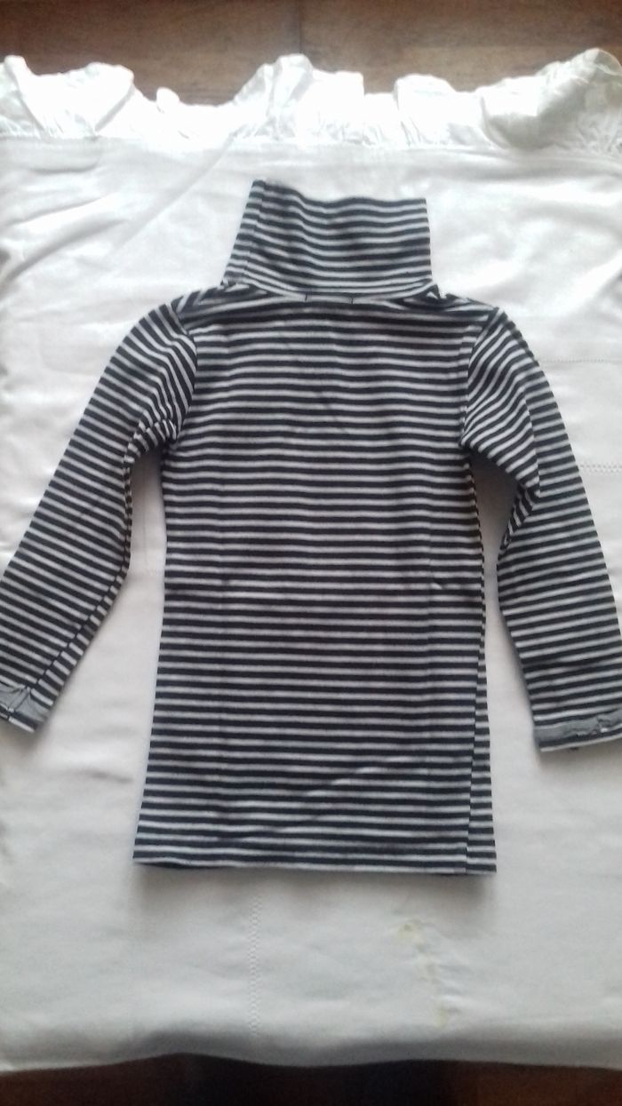 1 tee-shirt manche longue à col roulé fille 4 ans - photo numéro 2
