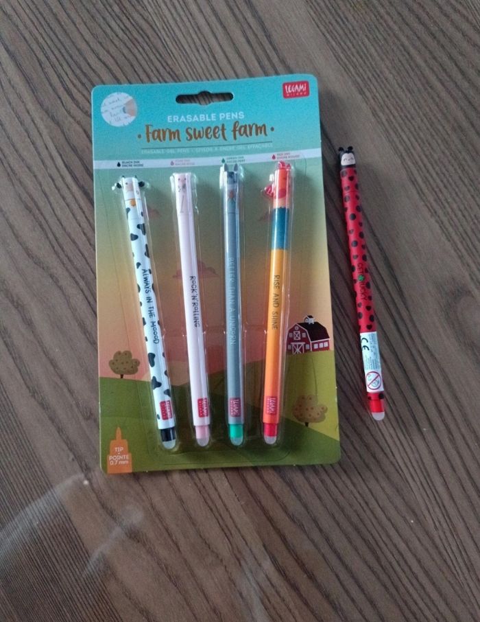 Stylos legami ferme et coccinelle neufs