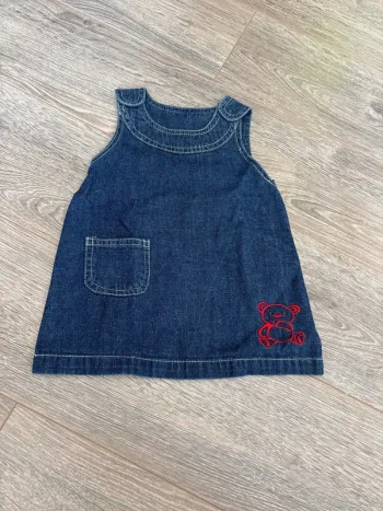 Robe en Denim avec ourson en bas en 6 mois