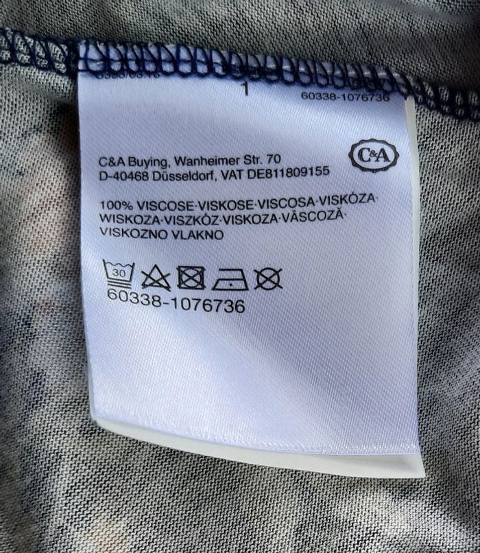 Robe bleu à fleurs C&A, L - photo numéro 4