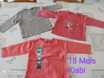 Lot de 5 tee shirt manches longues 18 mois