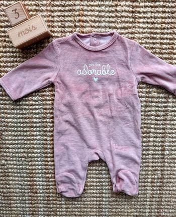 Pyjama velours Kiabi 3mois / 60cm