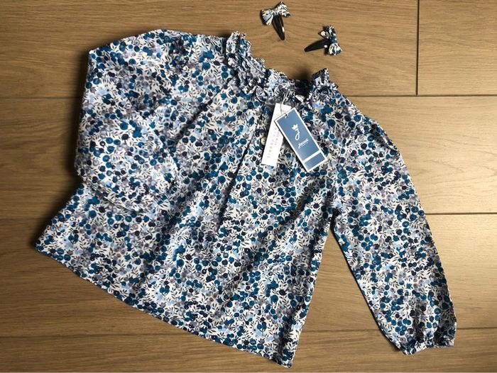 Blouse en Liberty Wiltshire bleu Jacadi T-4 ans - photo numéro 2