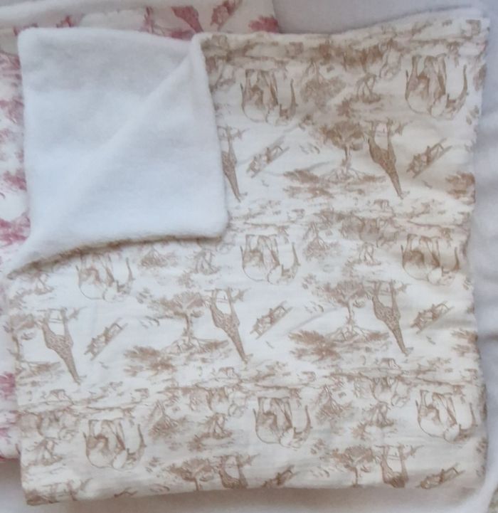 Couverture bebe safari 90x90 beige