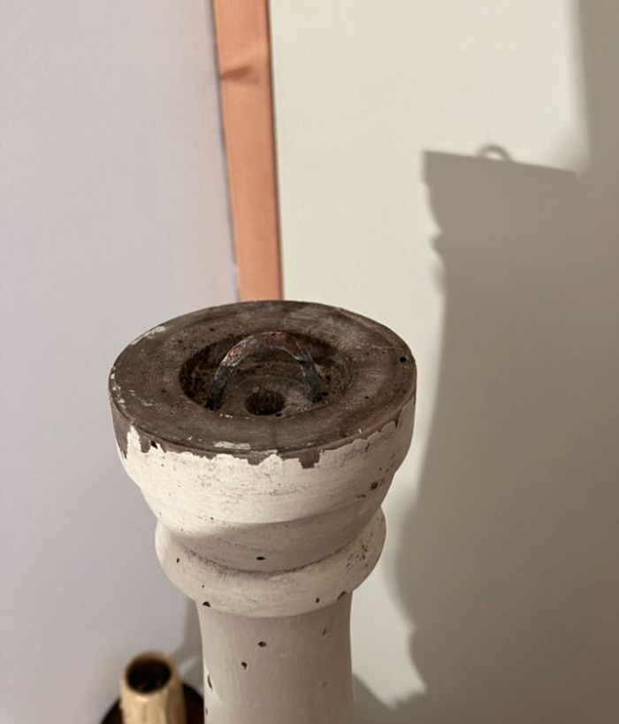 Vintage-Lustre en bois et métal-à réparer - photo numéro 4