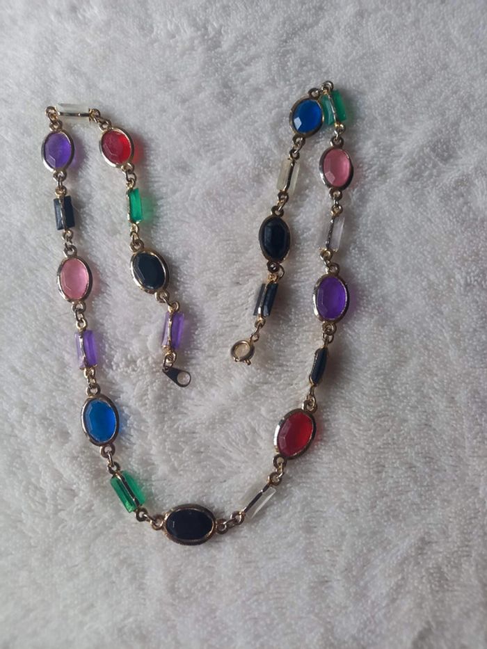 Collier fantaisie, perles multicolores - photo numéro 4