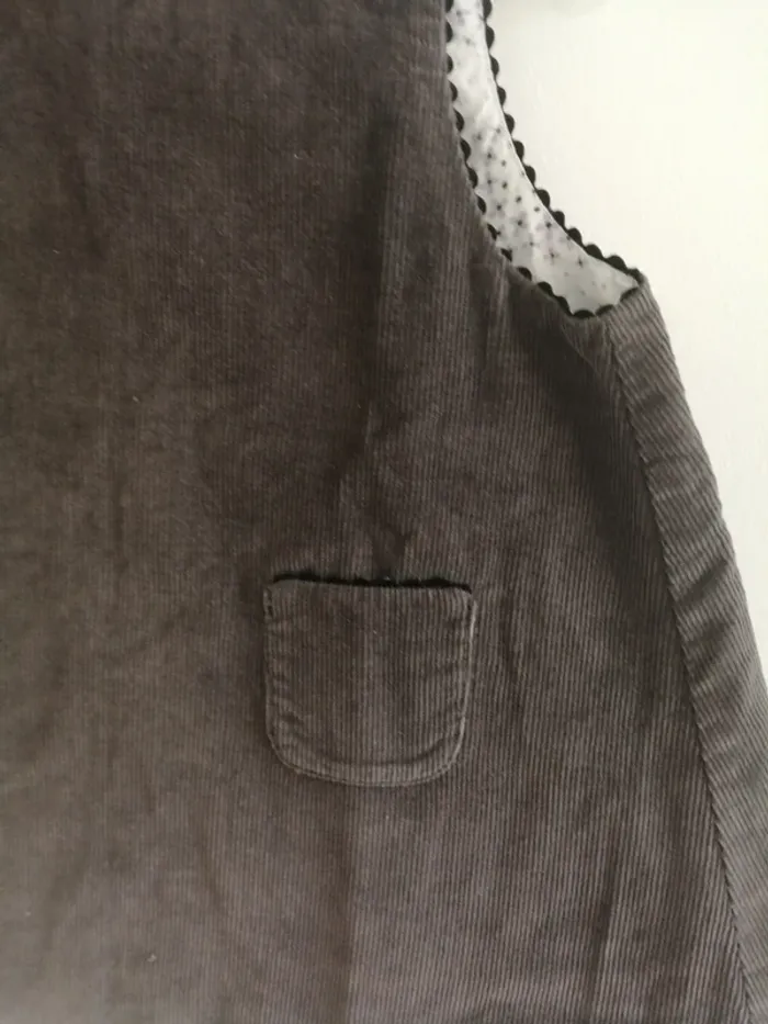 Robe jacadi velour côtelé marron - photo numéro 3