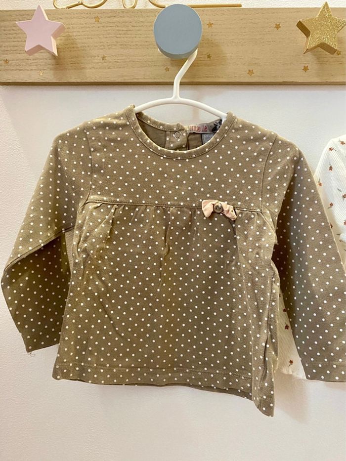 Lot 2 teeshirt manche longues, 12 mois - photo numéro 2