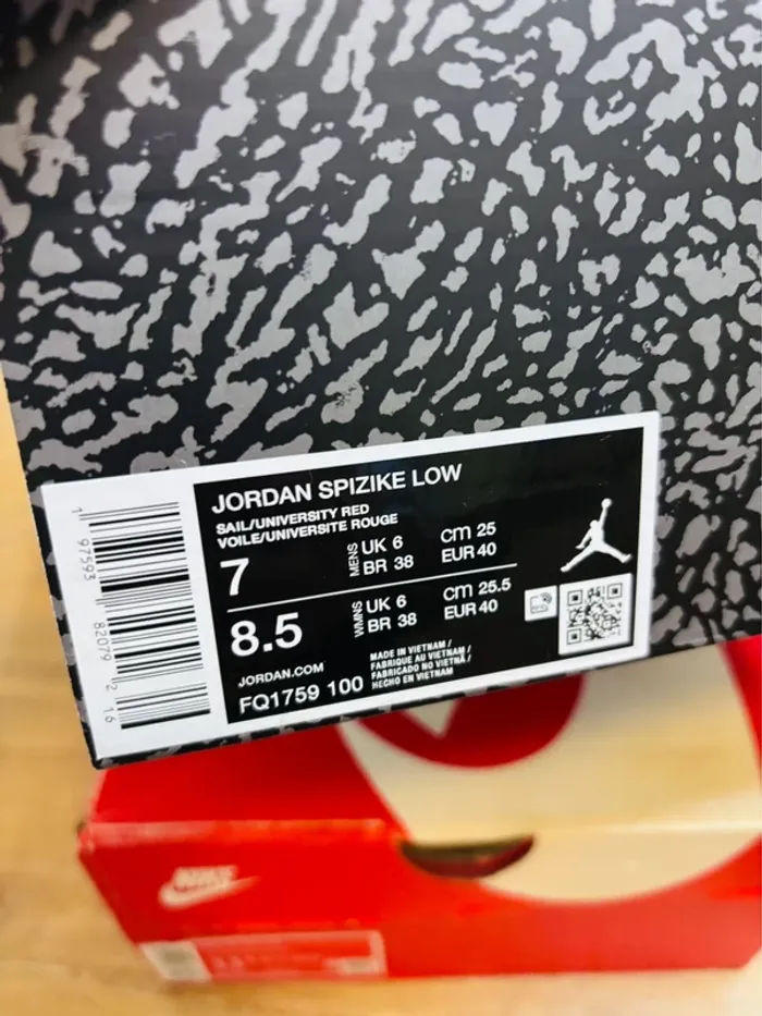 Nike Air Jordan 3 Rétro Low Spizike Sail University Red Taille 40 - photo numéro 7
