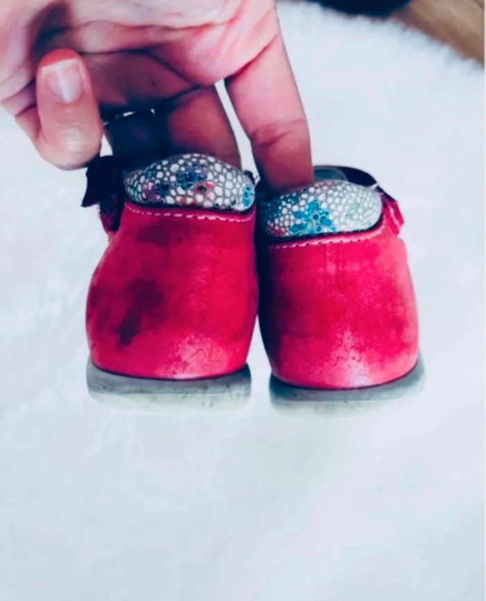 Sandale cuir fille été antidérapante pointure 21 - photo numéro 3