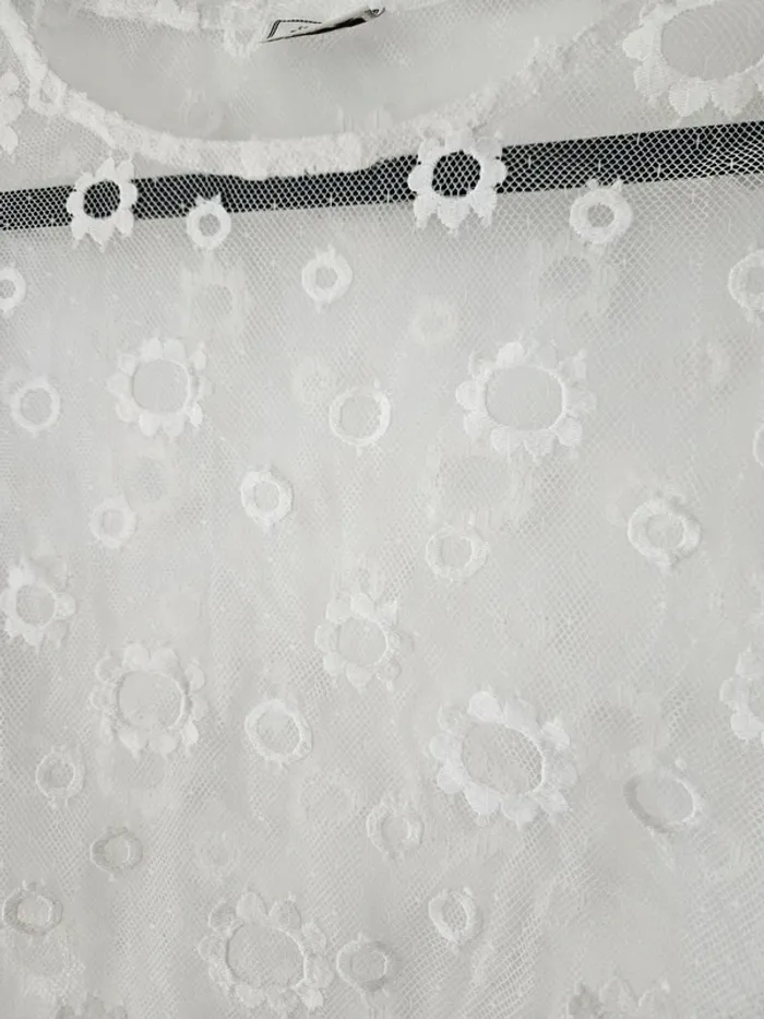 Haut blanc transparent fleuri Pimkie taille 38/M - photo numéro 3