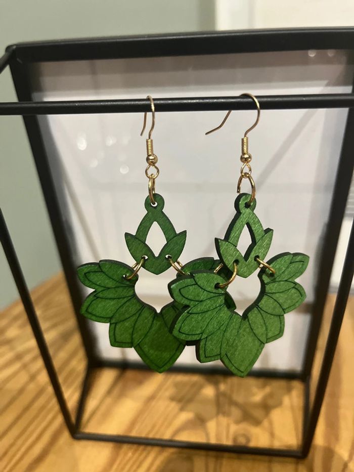 Lot de boucles d’oreilles en bois - photo numéro 2