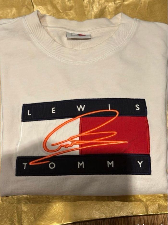 Sweat Tommy Hilfiger x Lewis Hamilton – Blanc – Taille XL – 100% coton