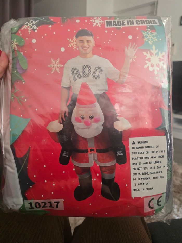 Déguisement adulte père noel inflatable neuf - photo numéro 2