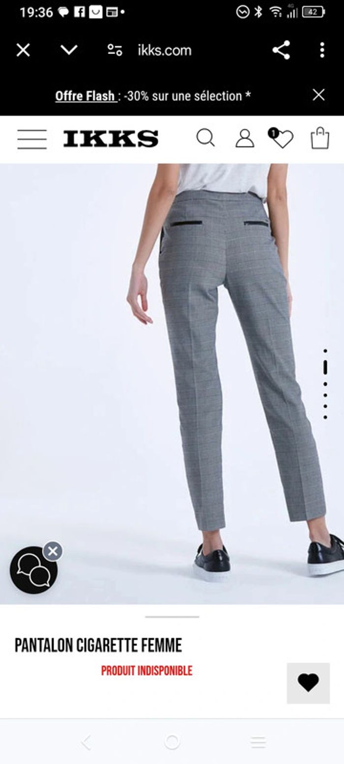 Pantalon cigarette 40 carreaux prince de galles c76 - photo numéro 19