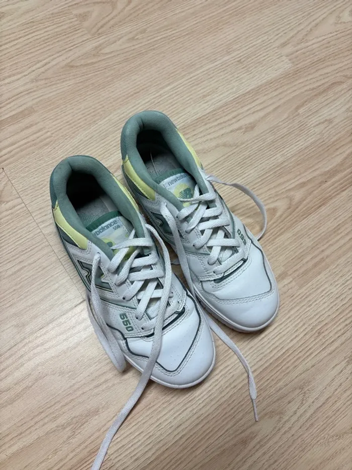 New balance basket 550 blanc et vert p37