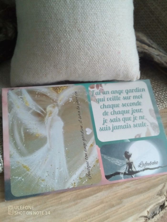 Collier ange ailé et pierre d'émeraude naturelle brute + carte - photo numéro 3