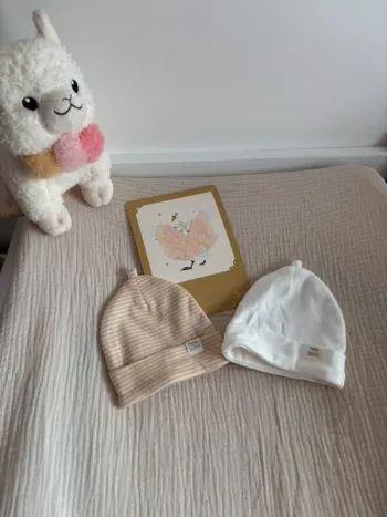 Lot deux bonnets nouveau né neufs