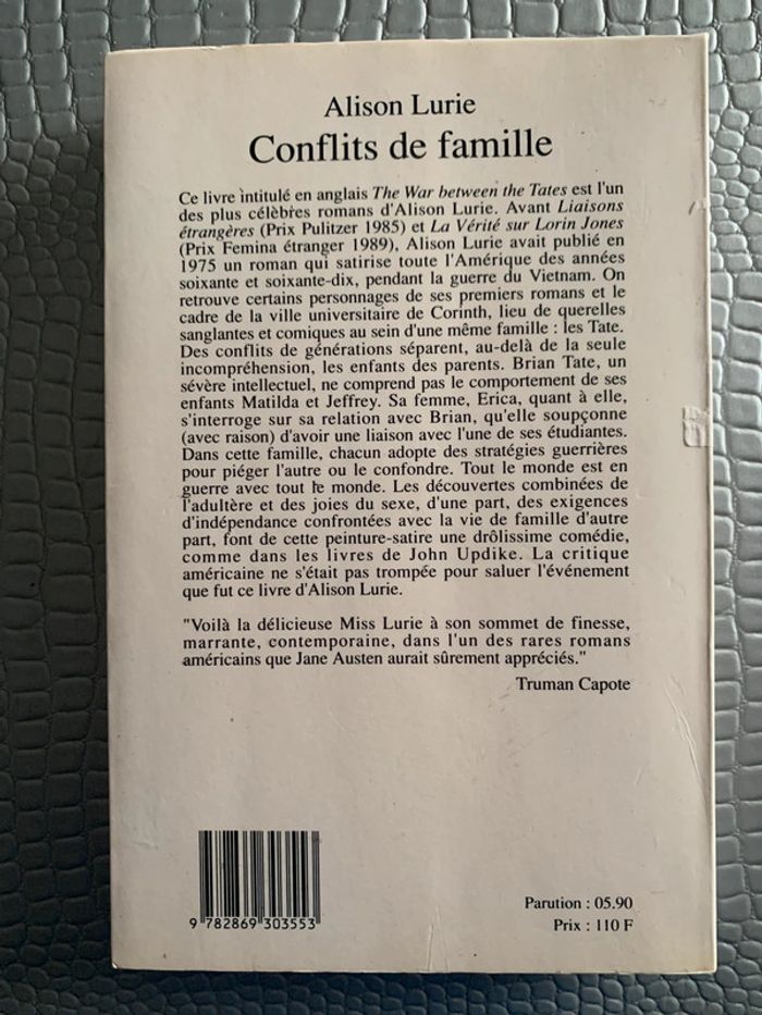 Livre : Conflits de famille d’Alison Lurie - photo numéro 2